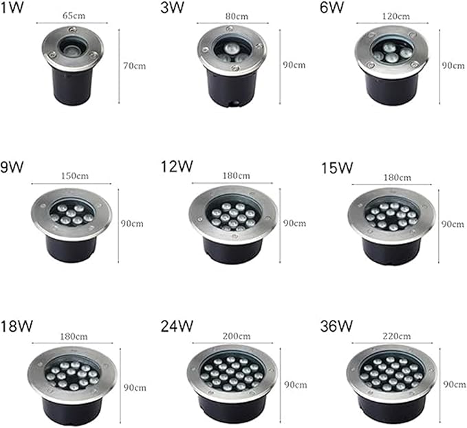 Ground Landscape Lights - Outdoor Buried Lights AC85-265V Outdoor Recessed Spot Light IP66 Waterproof Underground Light LED for Garden Pathway Patio Step Deck(White Light36W)