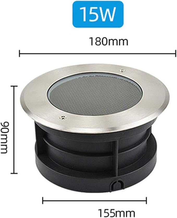 Underground Light LED 85-265V Beam LED Floodlight IP67 Waterproof Wall Washer Glare-Free Round Outdoor recessed spotlights Easy to Install Landscape Light Main Power (Yellow 12W)