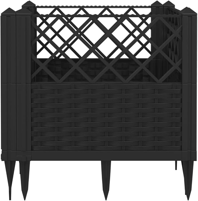 Black Garden Planter Welded Modular Cage with Steel Wire Grid Design for Balcony Patio Raised Bed &amp Landscape - Baskets Fencing 188 Characters