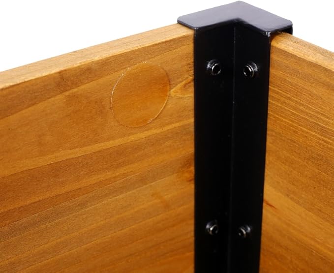 LICOME Wood Raised Planter BoxPlanters for Outdoor PlantsElevated Herbs Vegetables Flowers Great Patio Deck Balcony (Black+Brown + Wood-1)
