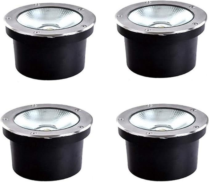 4PCS Ground LED Landscape Lights - Outdoor Buried Lights Outdoor Decorative Spotlight IP67 Waterproof Stainless Steel Recessed Spotlight Underground Path Light Courtyard Underground Light