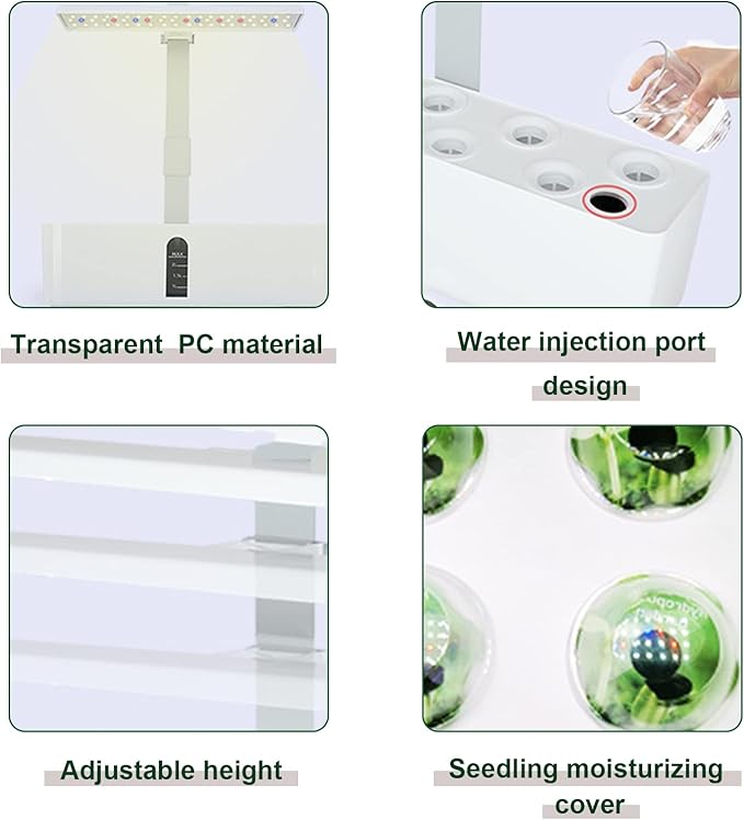Smart Garden Hydroponics Growing System Indoor Garden Germination Kit with Fan Height Adjustable Smart Garden for Home Kitchen Indoor Planting