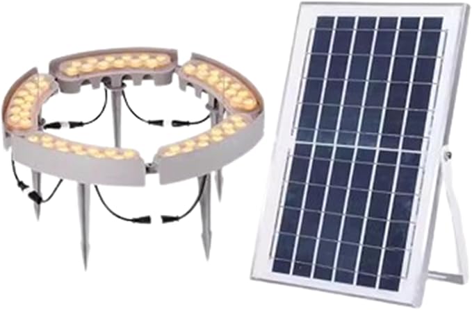 LED Solar Garden Lights 12W Aluminum Landscape Spotlights for Big Tree Lawn Solar Lights Weatherproof(Gold LightPack of 5)