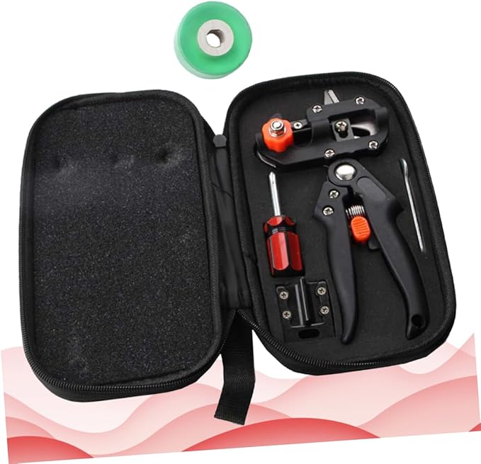 Professional Tree Grafting Tool Kit Durable Pruning Shears with Blade for Efficient Plant Grafting Black Garden Tool Set Cloth Bag for Gardeners