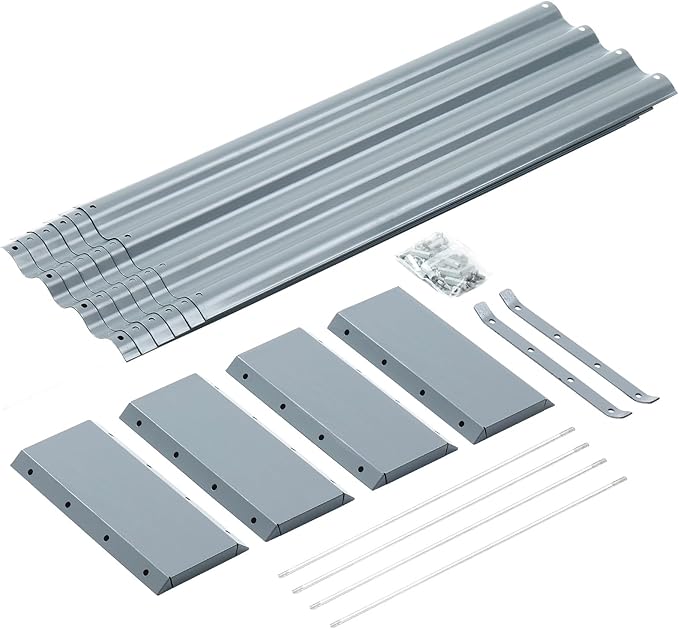 Land Guard 6×3×1ft Galvanized Raised Garden Bed Kit for Vegetables Galvanized Large Metal Planter Raised Garden Boxes Outdoor(Modern Grey)…