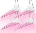 FREELICHT 4 Pack 4ft LED Grow Light 60W (350W Equivalent) Red Blue (660nm+460nm) Full Spectrum Grow Light for Indoor Plants Hanging Plug in Grow Lamp for Hydroponic Greenhouse Plants Seedling Veg