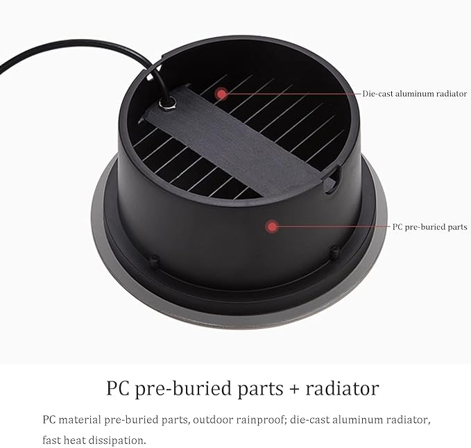 4PCS Recessed Underground Light - Outdoor LED Spotlight Round Landscape Lamp AC85-265V IP65 Waterproof Recessed Led Lawn Light Outdoor Led Spotlight for Home Driveway Stair Step Patio (Red 1W) (B