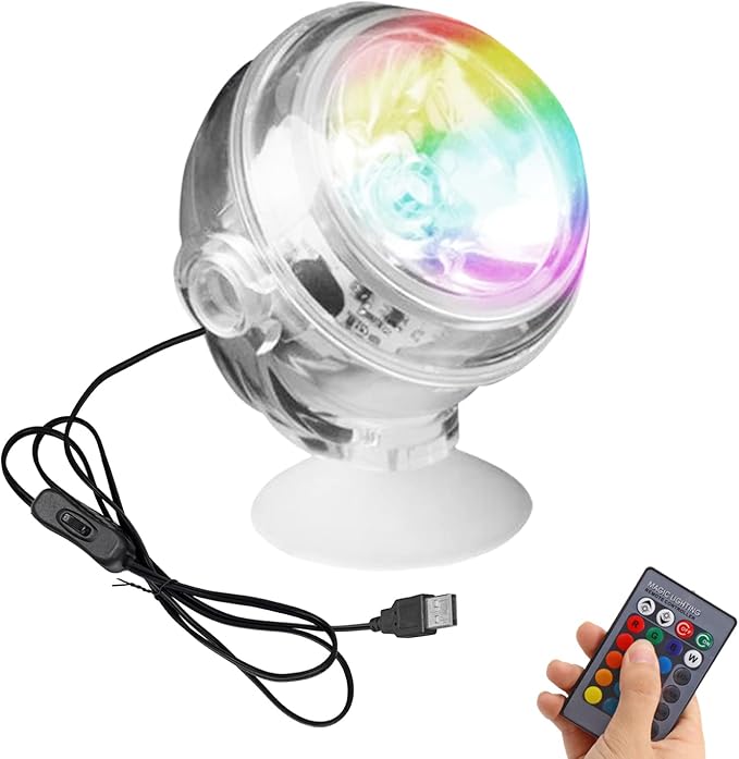 Kiven Led Fish Tank Light Adjustable Landscape Spotlight Outdoor/Indoor RGB Underwater Spotlight Multi-Color Dimmable LED Light with Remote Control Timer for Fish Tank Pond Pool Plant Lawn