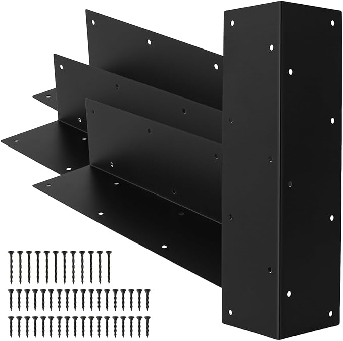 4Pcs Raised Garden Bed Corner Bracket Rustproof Raised Bed Corners Metal Connectors with Screws 11x 3x 3 Right Angle Garden Bed Corner Fixing Bracket for Wood Furniture Vegetable Planter Garden
