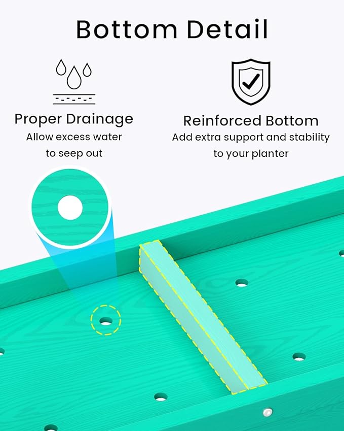 Small HDPE Raised Garden Bed Elevated Planter Box with Legs Outdoor All-Weather Planter Raised Beds for Seeds Herbs Flowers Vegetables (Aruba Blue)