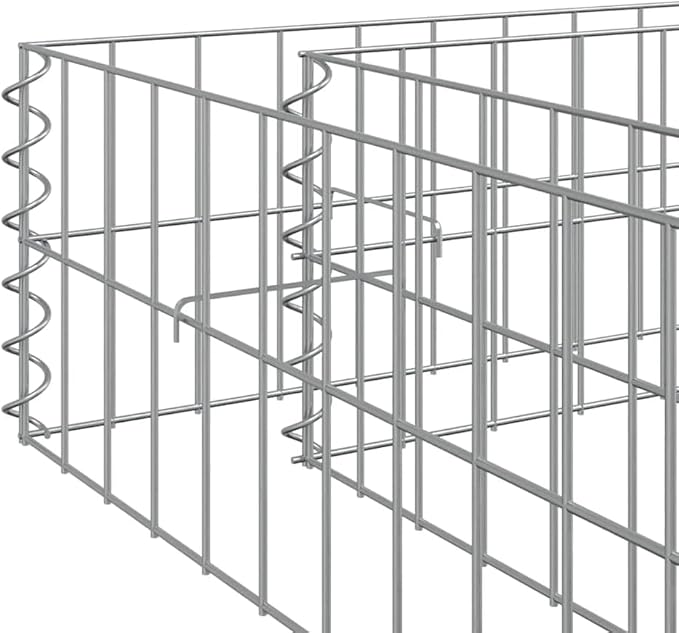 Gabion Raised Bed Silver Galvanized Steel 118.1x39.4x7.9 Inch Large Durable Outdoor Planter Box for Garden