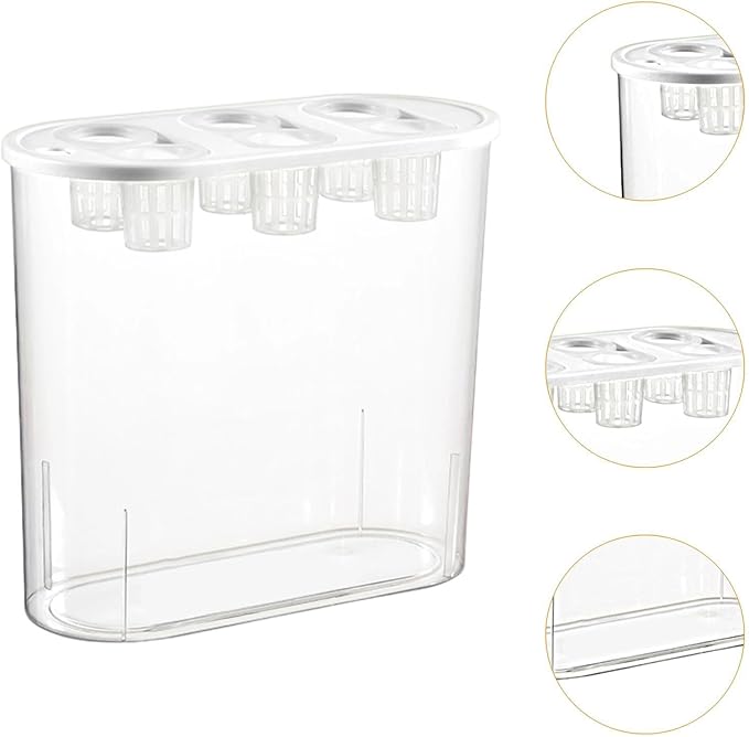 MYCENSE Hydroponics Grower Box Hydroponic System Planting Container 6 Holes Hydroponic System Growing Box for Plants and Fish White