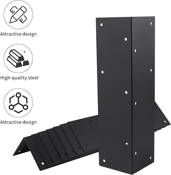 Set of 8 Raised Garden Bed Corner Brackets with Wood Screws for 20-24 Bed Heavy Duty Corner Brace Metal Brackets for Wood L Bracket Metal Connectors for Vegetable Planter Garden (8 Pack)