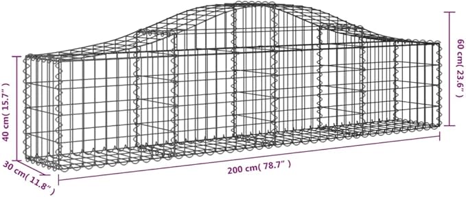 4-Pack Gabion Basket 78.7x78.7x23.6 Planter for Rocks Garden Fence or Patio Divider Heavy-Duty Metal