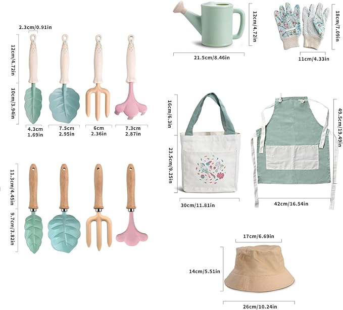 Colorful 9pcs Garden Tools Set with Lightweight Design for Backyard or Classroom Projects Colorful ' S Gardening Set