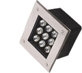Square Outdoor Buried Lights - Recessed Ground LED Landscape Lamp IP67 Waterproof Stainless Steel LED Spotlight 12V Buried Garden Lamp for Terrace Garden Garage Paths Illuminate(Color:BlueS
