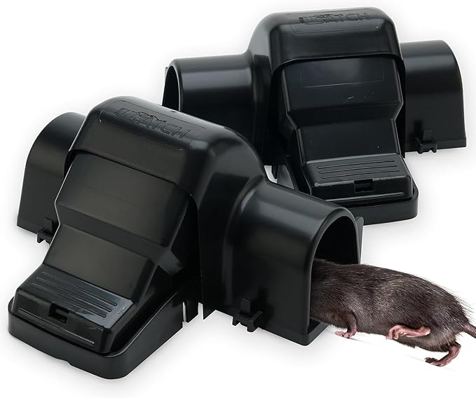 Rat Traps Indoor and Outdoor - Dual-Entry Large Rat Trap Outdoor and Indoor for Home Garden and Restaurant with 99.9% Trap Rate | Easy to Use Rodent Traps with Safe Hands Free Design - UCatch