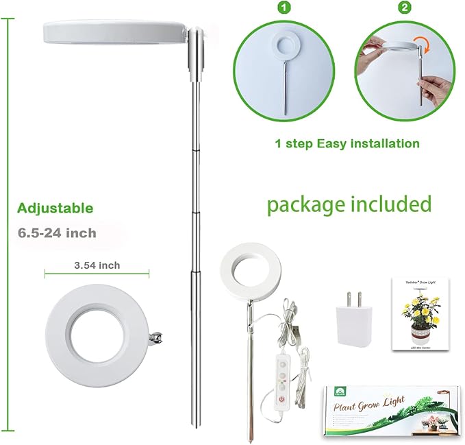 Plant Grow Lightyadoker LED Growing Light Full Spectrum for Indoor PlantsHeight Adjustable Automatic Timer 5V Low Safe Voltage