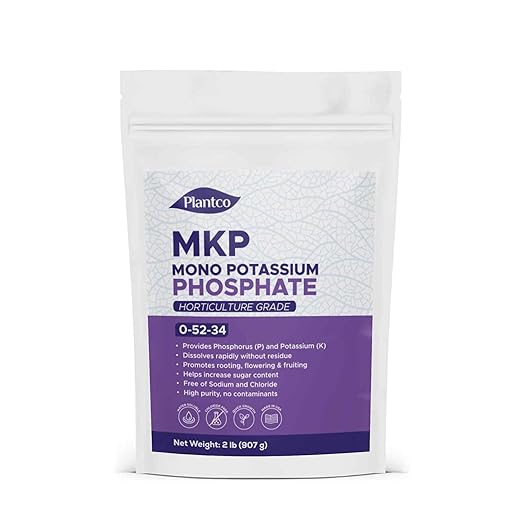 Monopotassium Phosphate Fertilizer MKP 0-52-34 from Plantco | Promotes Root &amp Flower Growth Bloom Booster | Horticulture Grade Soluble Plant Food | 2 lb Bag