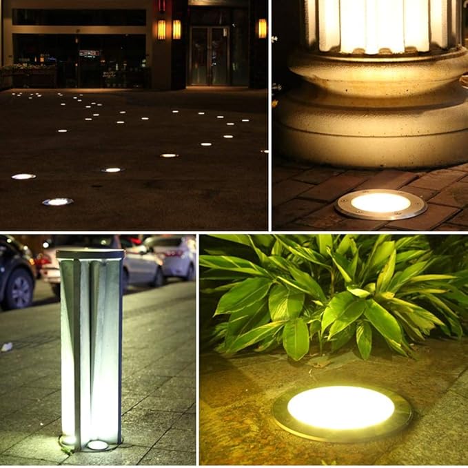 18W Embedded Underground Light Landscape LED Well Lights Ground Lights IP67 Waterproof Spotlight for Driveway Deck Step Fittings