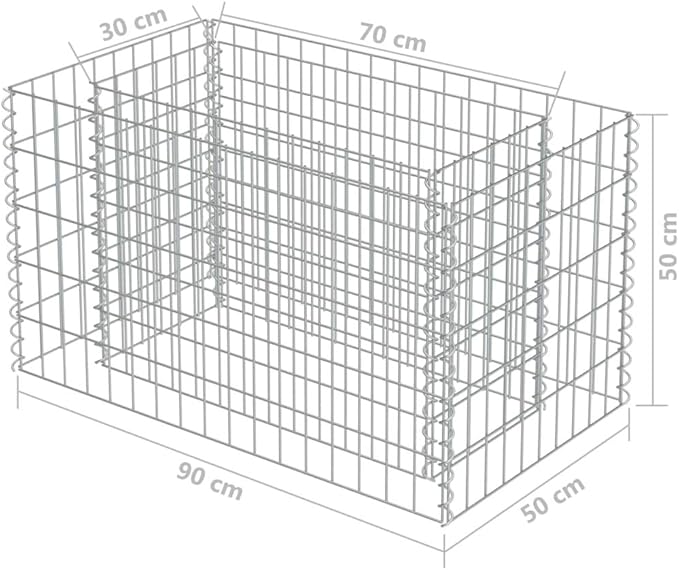 Outdoor Garden Gabion Basket Planter Raised Vegetable BedSteel Garden Decoration Raised Bed Galvanized Steel 35.4x19.7x19.7