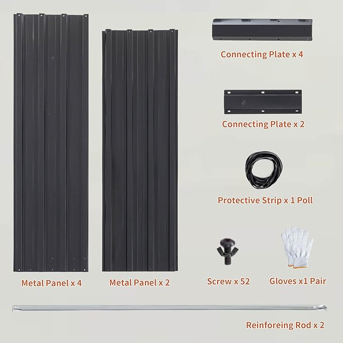Anwick 8x4x1 FT Galvanized Raised Garden Bed Kits - Garden Planters for Outside Rectangular Metal Planters Box Deep Root Planters for Outdoor Plants Vegetables Flowers (8×4×1FT)