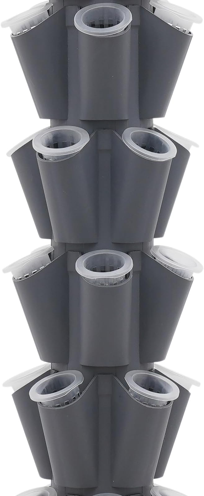 10 Tier Hydroponic Growing Tower 50-Pod Vertical Garden Kit with 12V Water Pump &amp 11.9Gal Tank Indoor/Outdoor Herb Vegetable Planter (Grey)