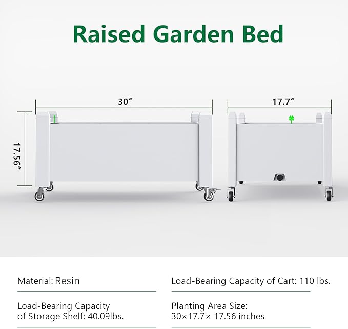 EFU Outdoor Garden Raised Bed Planter Box for Vegetables and Flowers (497B)