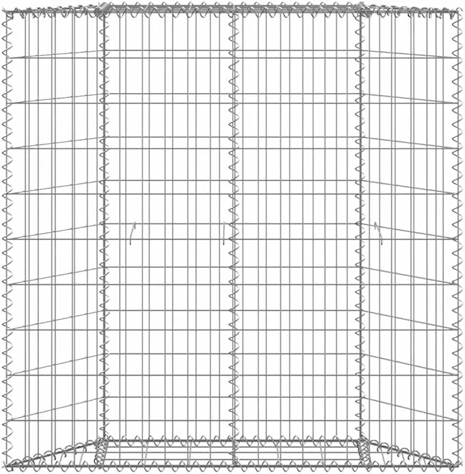 Galvanized Steel Gabion Raised Bed Silver 39.4 x 39.4 x 39.4 in Trapezoidal Planter Box Outdoor with High Load Capacity for Garden Vegetables Flowers Patio