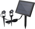 1-To-2 Led Solar Powered Spotlight Outdoor Lawn Garden Light Warm Yellow Waterproof Landscape Decorative Spotlight Auto On/Off For Patio Yard Pathway