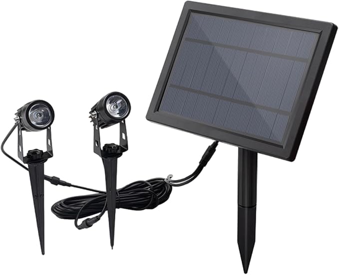 1-To-2 Led Solar Powered Spotlight Outdoor Lawn Garden Light Warm Yellow Waterproof Landscape Decorative Spotlight Auto On/Off For Patio Yard Pathway