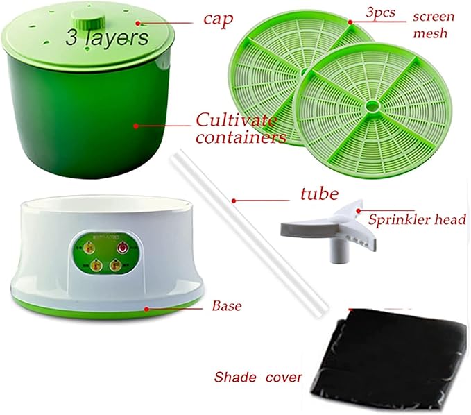 Electric Bean Sprouts Maker with Thermostat for Seedling Growth - 2 Layers Green Sprout Germinator Machine