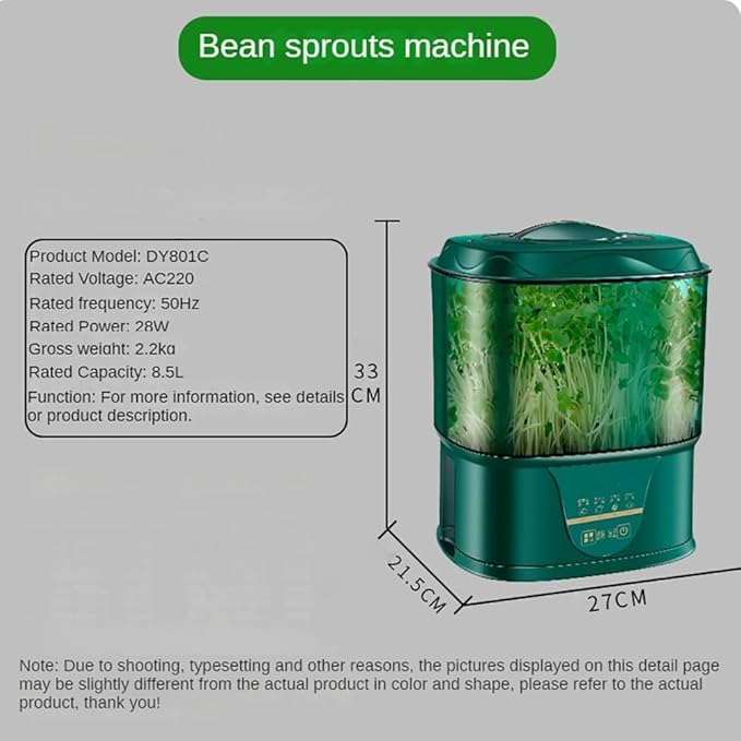 3 Layers Watering Bean Sprouts Maker Multifunctional Bean Sprout Machine Automatic Bean Sprout Machine Large Capacity Machine for Beans