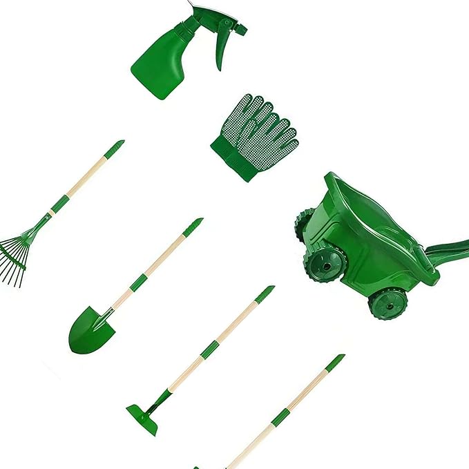 7 Divisions Fun Educational Tool Set for Juvenile Gardeners to Develop Responsibility Coordination and Nature Love ABS and Wood Tools