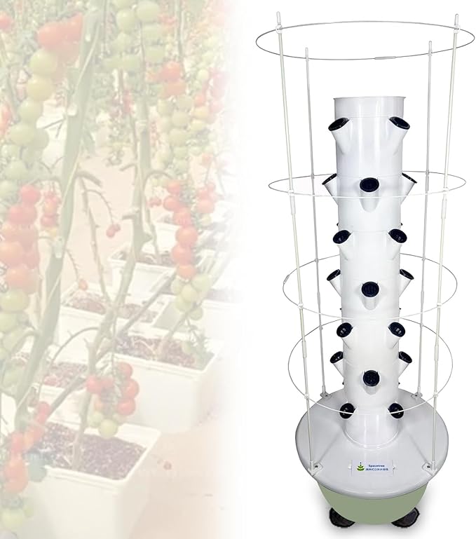 Patio Grow ColumnHydroponic Growing Systems Vertical Hydroponic Tower with Controller Garden Hydroponic Towerfor Indoor and Outdoor Use B(28Pots)
