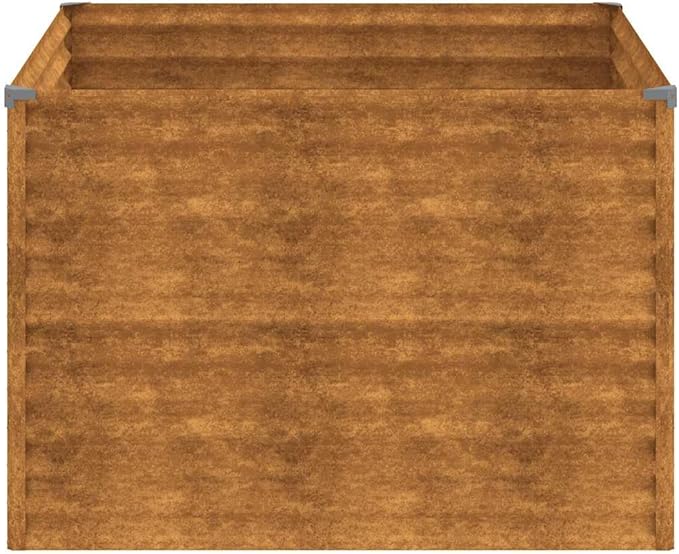 Garden Raised Bed 39.4x39.4x27.2 Corten Steel Weathering Planter for Outdoor Plants Durable Square Garden Bed for Vegetables and Flowers