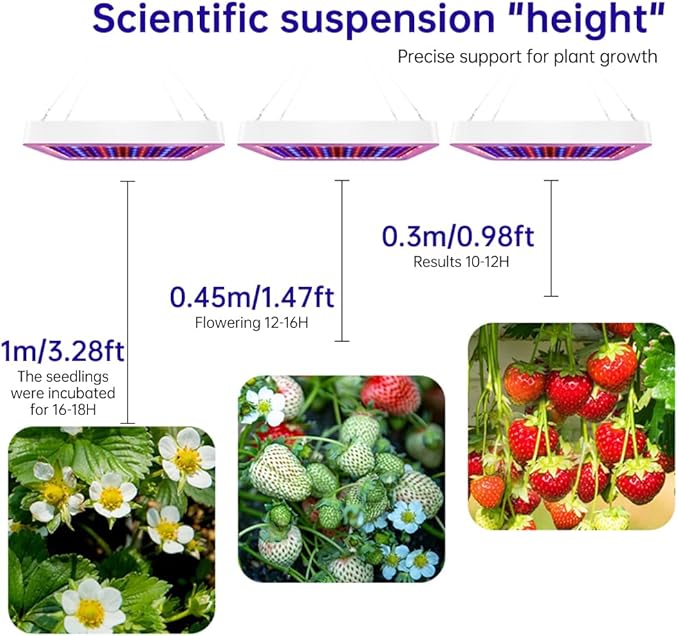 Grow Lights for Indoor Plants Full 216 LEDs 3 Modes Large Coverage Height Adjustable - Efficient Photosynthesis Durable Heat Dissipation Ideal for Indoor Gardeni