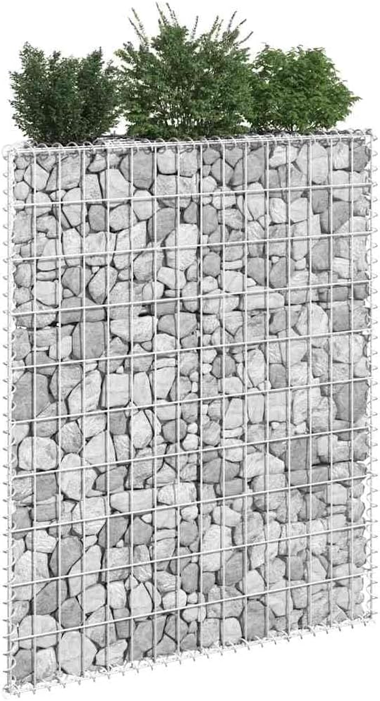 Galvanized Steel Gabion Raised Bed Silver 39.4 x 39.4 x 39.4 in Trapezoidal Planter Box Outdoor with High Load Capacity for Garden Vegetables Flowers Patio