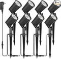 SUNTHIN Outdoor Landscape Lights 8 Pack 600LM per Light Retro Aluminum Light Socket