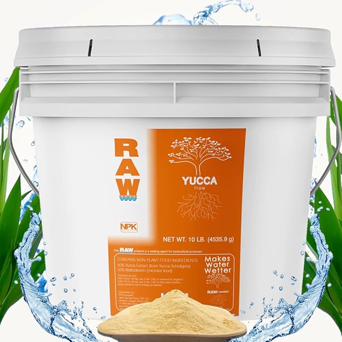 RAW Yucca Extract 10lb | Natural Wetting Agent for Plants &amp Soil Plant Surfactant for Hydroponic Nutrients Indoor Plants Garden &amp Soil Conditioner