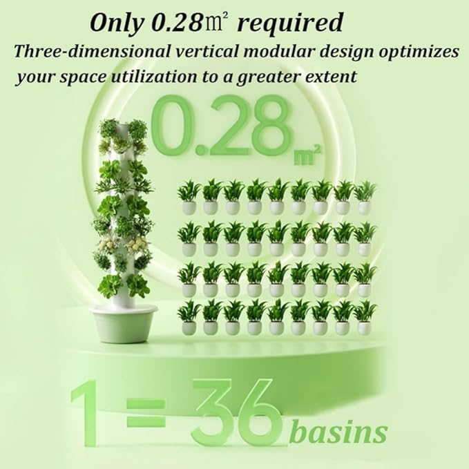Hydroponic Growing System Vertical Tower Garden System Hydroponic Tower with Led Light Automatic Water Circulation System Suitable for Leafy Greens and Herbs(7 Layer)