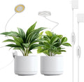 Plant Grow Lights Full Spectrum Clip Plant Growing Lamp 4000K LED Grow Light Indoor 4 Dimmable Levels Adjustable Pot Grow Lamp Auto On/Off Timing 4/8/12H White 2 Pack Succulents