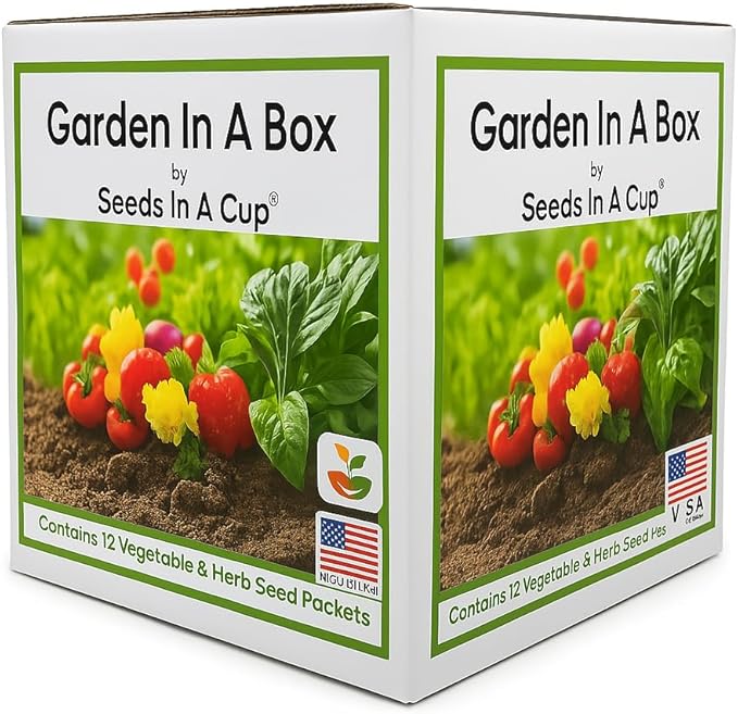 Seeds In A Cup® Custom Garden in A Box – 10-Pack Grow Kit with 50+ Vegetable &amp Herb Seed Options Complete Indoor/Outdoor All-in-One Gardening Starter for Beginners Families &amp Food Love