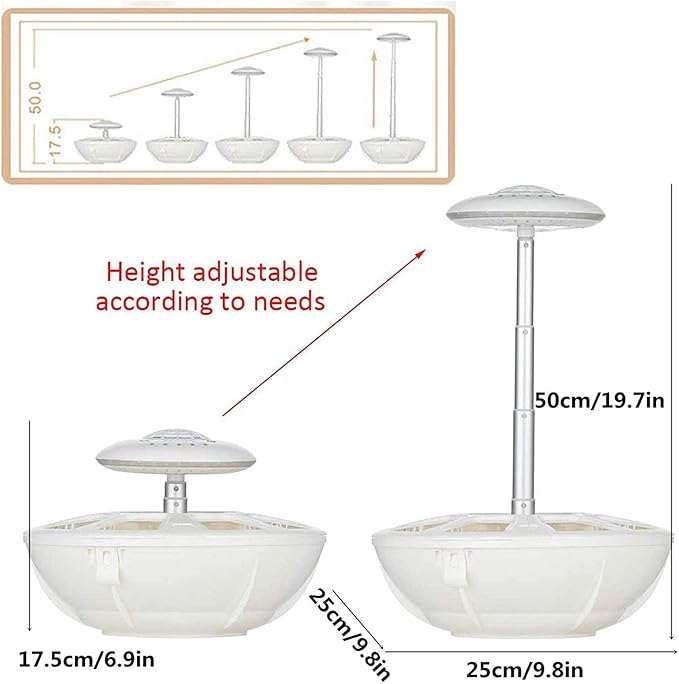 Hydroponic Growing Systems Height Adjustable Indoor Herb Garden Kit with Lamp Hydroponic Self-Watering Automatic Germination Kit for Herbs &amp Vegetables (White)