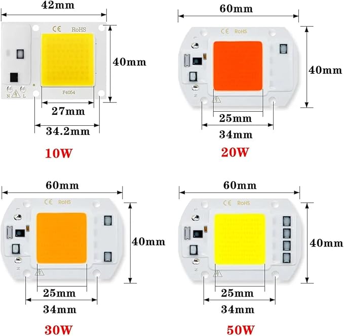 10Pcs/lot LED Chip Diode 110V 220V LED Lamp No Need Driver for Flood Light Spotlight LED Full Spectrum Plant Growth Lamp chip(Grow Light110V_20W)