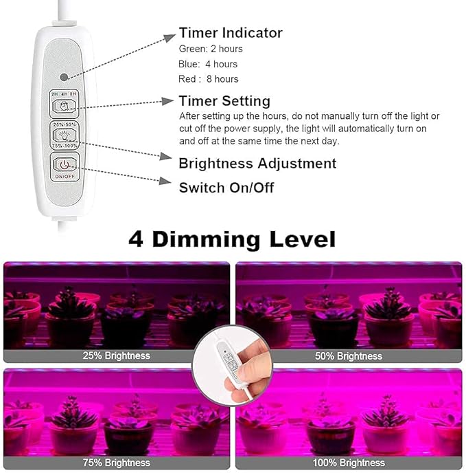 Mosthink Plant Grow Light Strips 12 Inches and Grow Light Strips Full Spectrum 12 Inches
