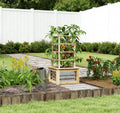 Galvanized Planter Box Elevated Garden BedWooden Raised Garden Bed with Trellisfor GardenPatio