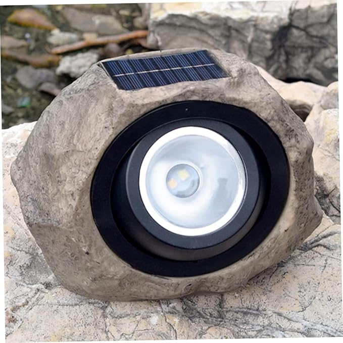 Stone Solar Lamp LED Solar Resin Lantern Lawn Light Rock Spotlight Waterproof Simulation Stone Lamp for Garden Outdoor