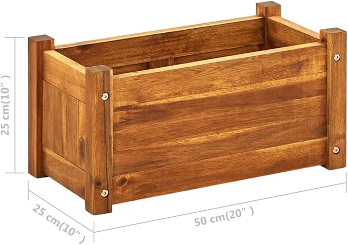 Garden Raised Bed Acacia Galvanized PlanterStock TankLarge PlanterGardenFlower BedTroughGarden BedRaised Garden beds OutdoorWood 19.7x9.8x9.8