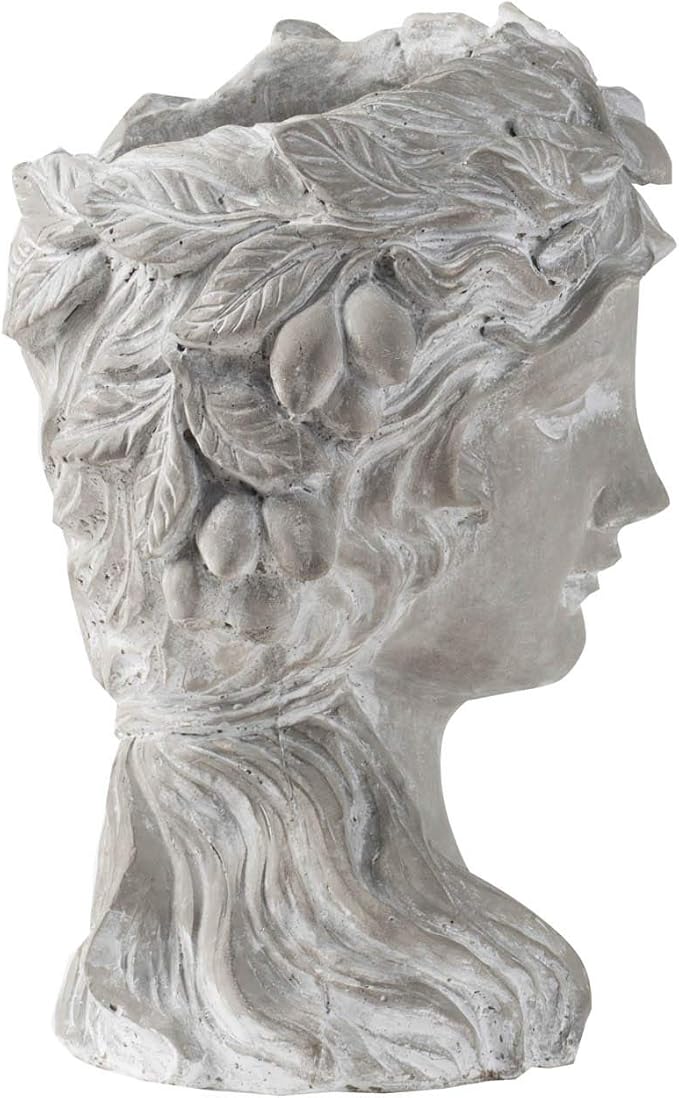 Cement Bust Wall Planter Indoor Outdoor Home GDecor 8 x 9 x 11.5